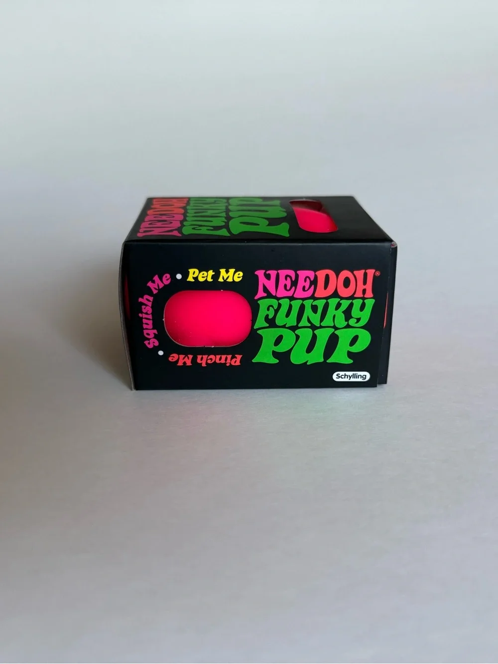 Schylling Needoh Funky Pup Neon Pink stress toy
